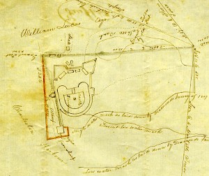 Plat of Castle Pinckney with defensive palisade